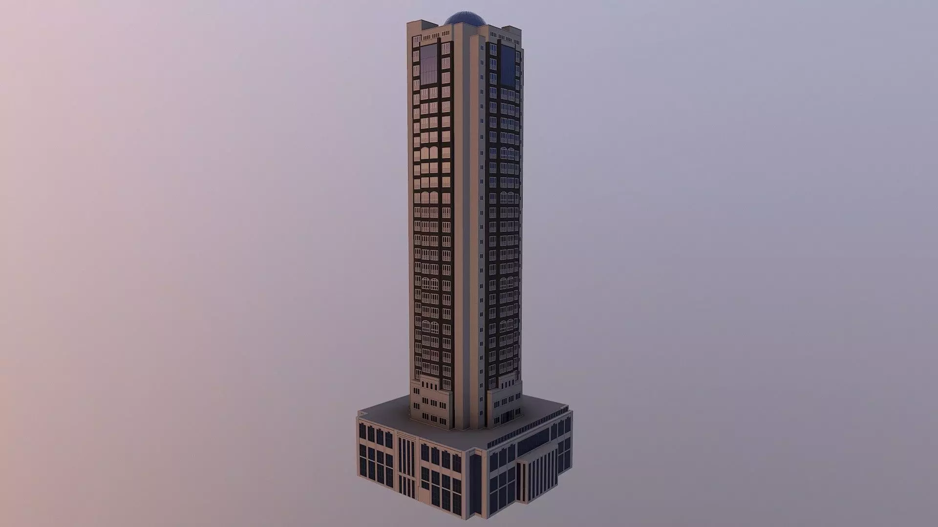 Grozny-City Towers - Hotel Grozny City Low-poly 3D model_0