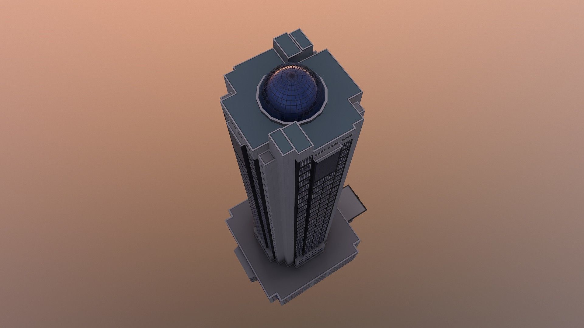 Grozny-City Towers - Hotel Grozny City Low-poly 3D model_1