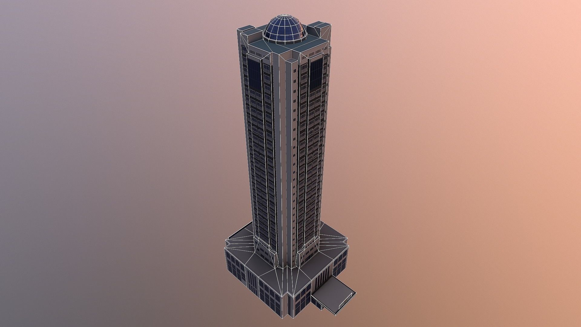 Grozny-City Towers - Hotel Grozny City Low-poly 3D model_4