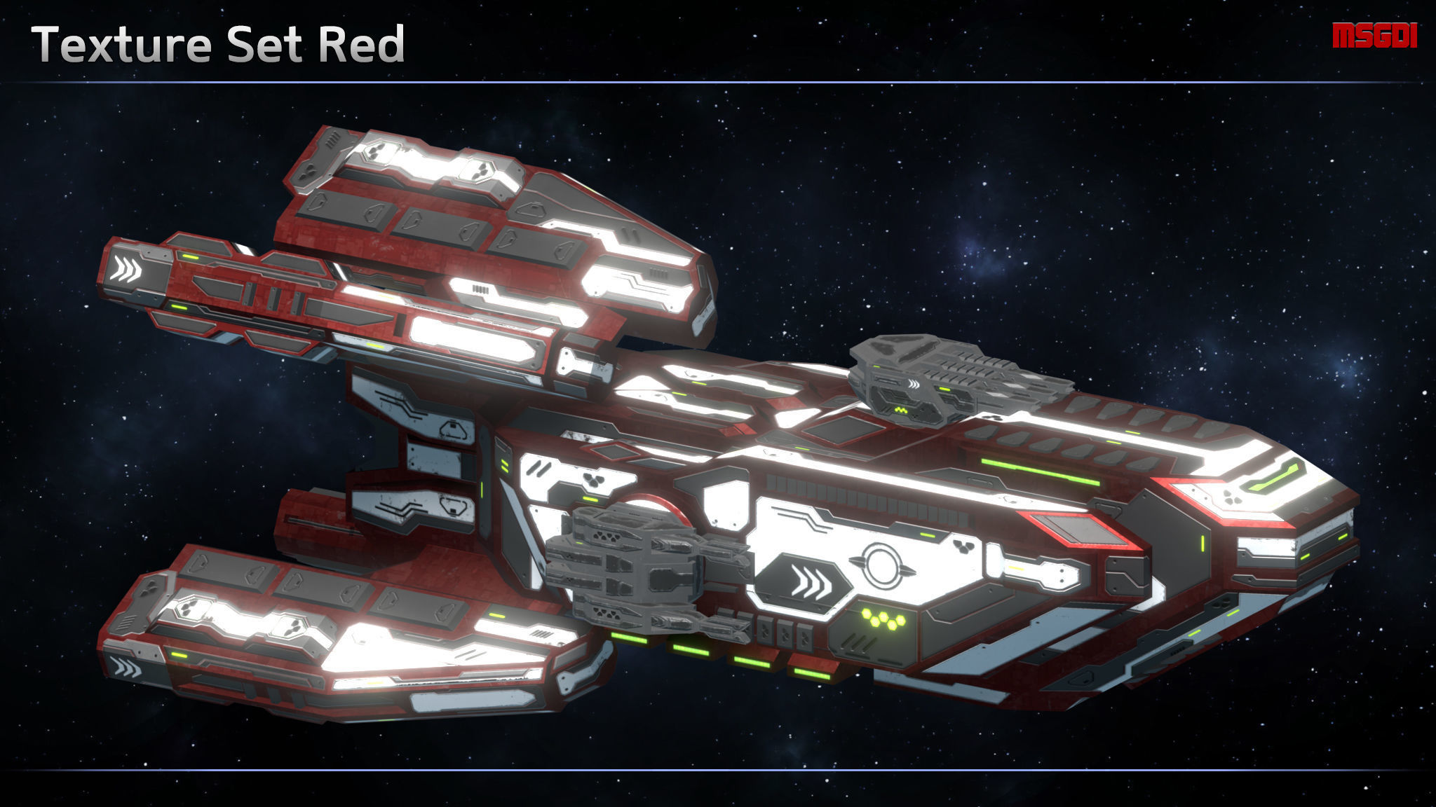 Spaceship Enkar Republic Destroyer Gangil Low-poly 3D model_9