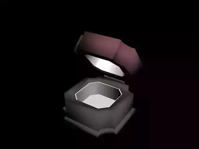 Rectangular Wooden Jewelry Ring Box 3D print model