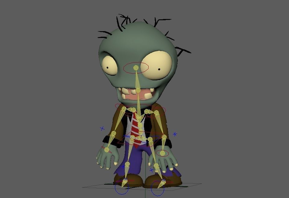 Plants vs Zombies Basic Zombie Low-poly 3D model_5