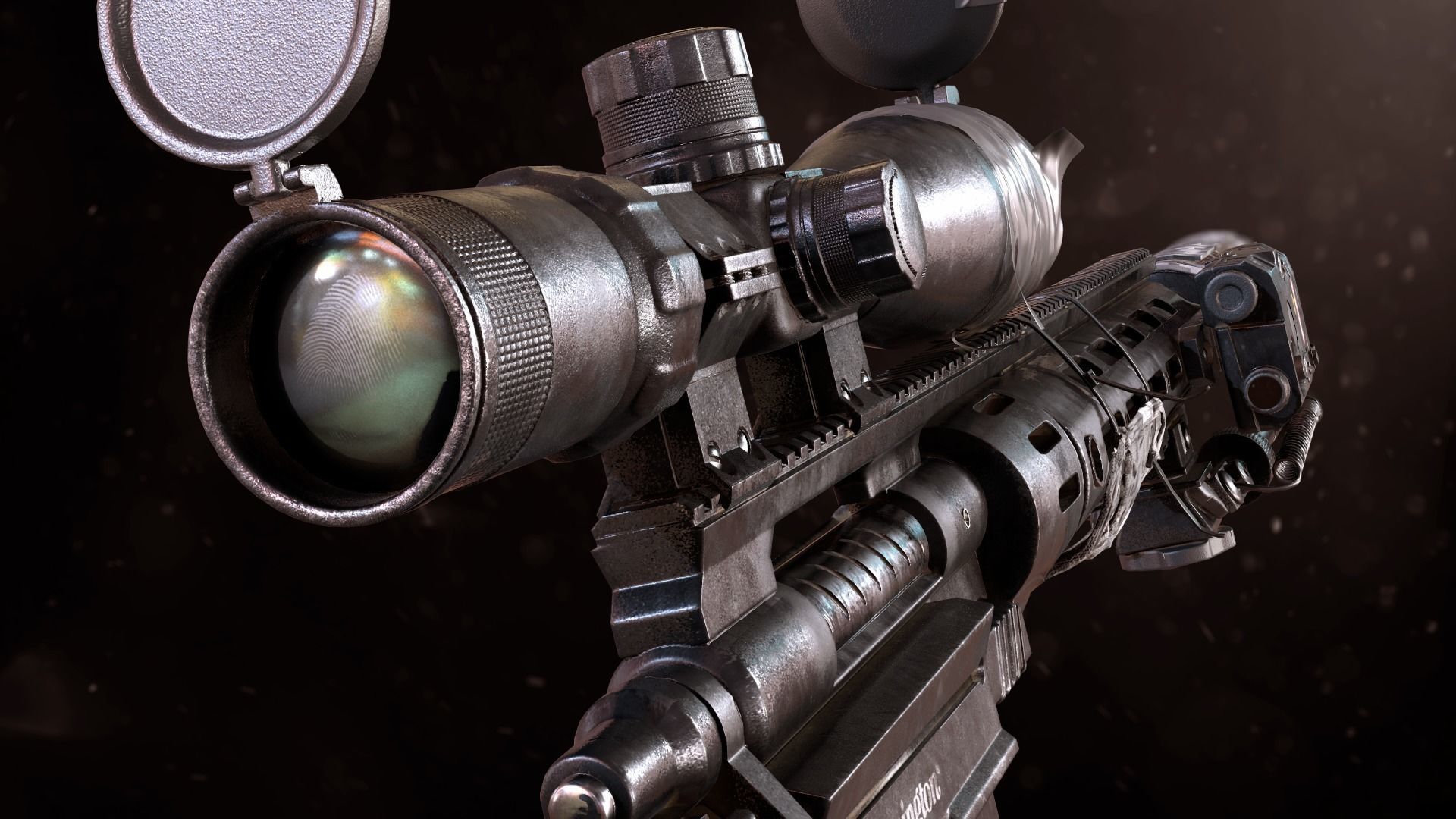 XM2010 Sniper Rifle - Mid Poly 3D model_10