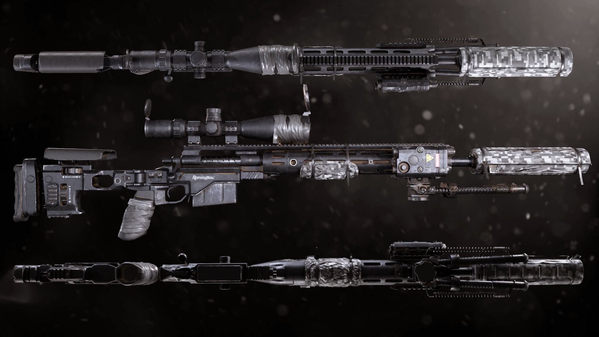 XM2010 Sniper Rifle - Mid Poly 3D model_2