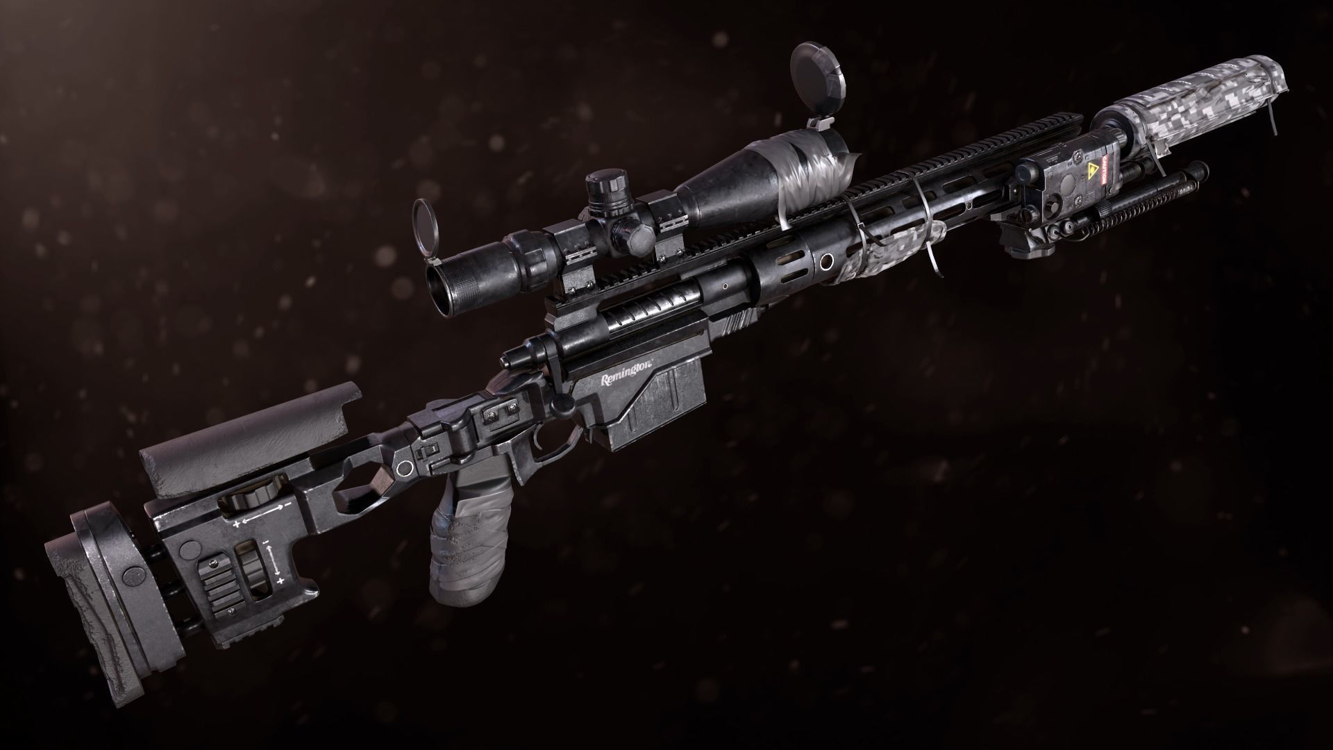 XM2010 Sniper Rifle - Mid Poly 3D model_3