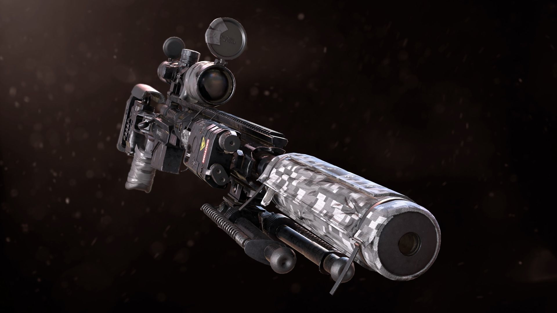 XM2010 Sniper Rifle - Mid Poly 3D model_9