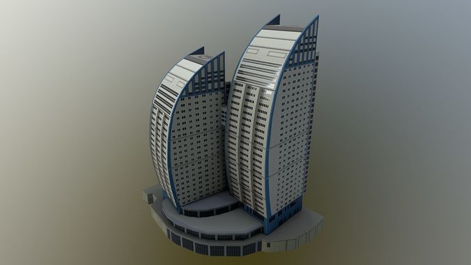 Scarlet Sails - Volga Sails building apartment Low-poly 3D model