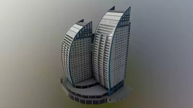 Scarlet Sails - Volga Sails building apartment Low-poly 3D model