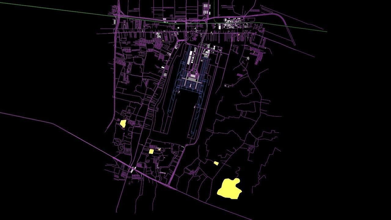 Bangkok Suvarnabhumi BKK Airport Roads Buildings Public Trans 3D model_6