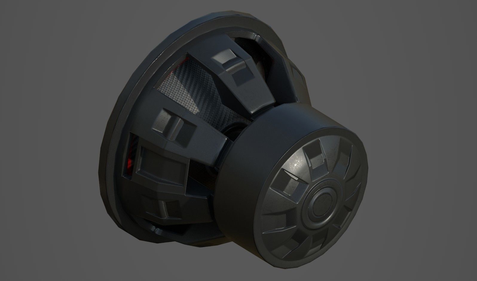 Car Audio System Speakers and Box Low Poly Low-poly 3D model_3