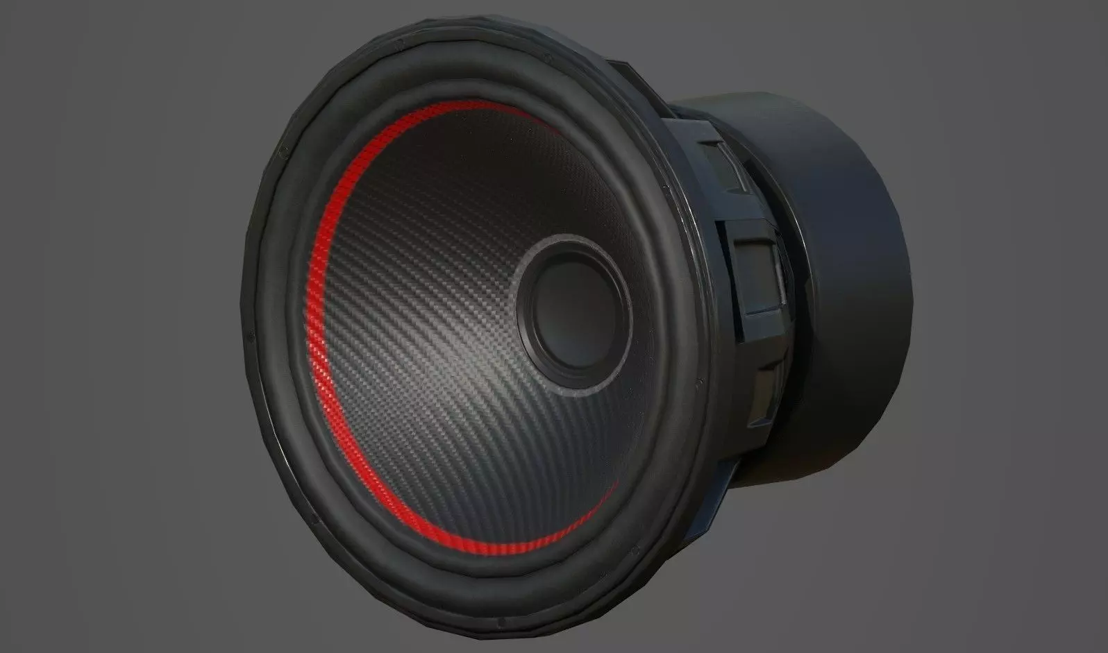 Car Audio System Speakers and Box Low Poly Low-poly 3D model_0