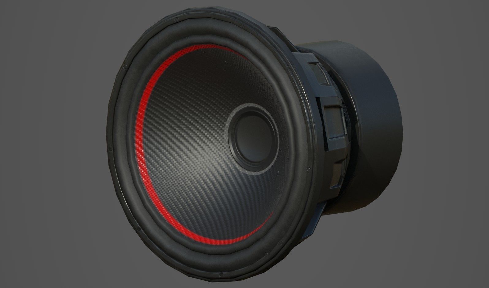 3D asset Car Audio System Speakers and Box Low Poly
