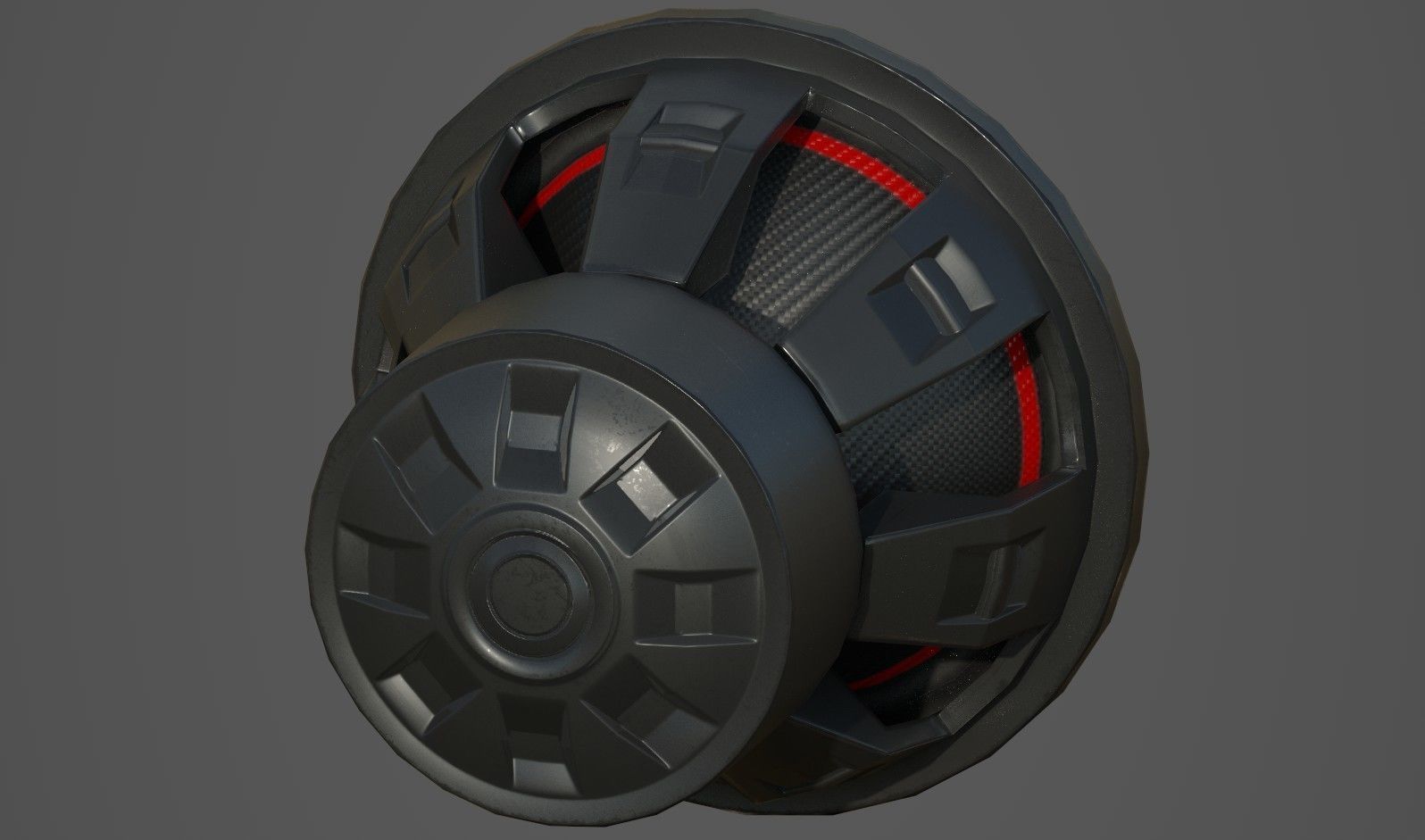 Car Audio System Speakers and Box Low Poly Low-poly 3D model_2