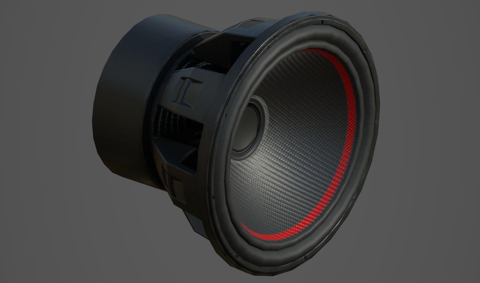 Car Audio System Speakers and Box Low Poly Low-poly 3D model_1