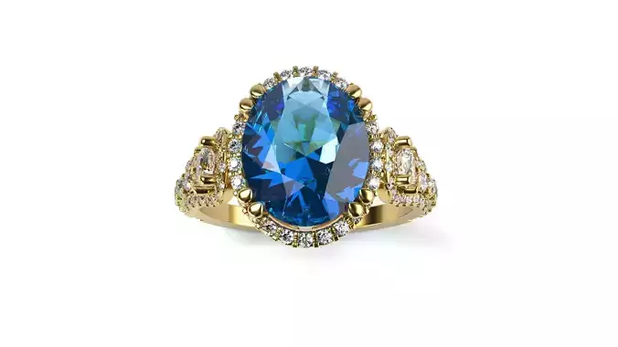 Oval OMI gemstone ring