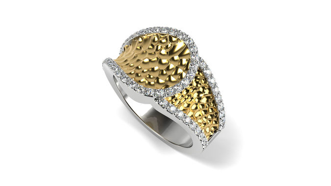 Hammered Finish Ring 3D print model
