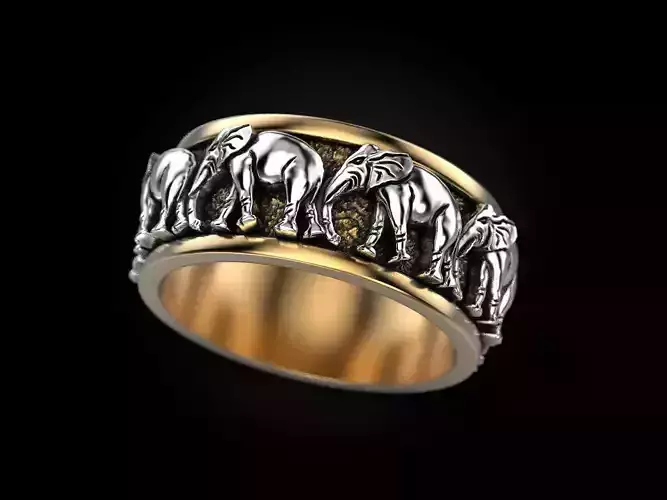 Wedding Rings Elephants Updated 3D print model