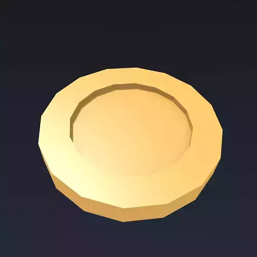 Low poly gold coin Free low-poly 3D model