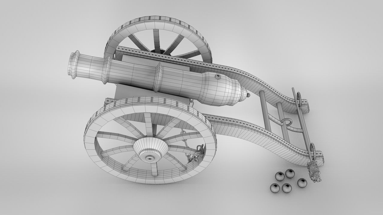 Medieval Cannon 3D model CGTrader
