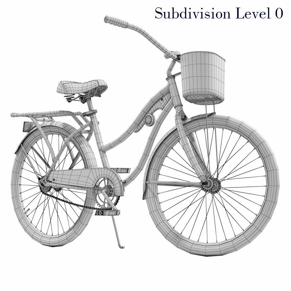 Womens Cruiser Bike with Basket 3D model_10