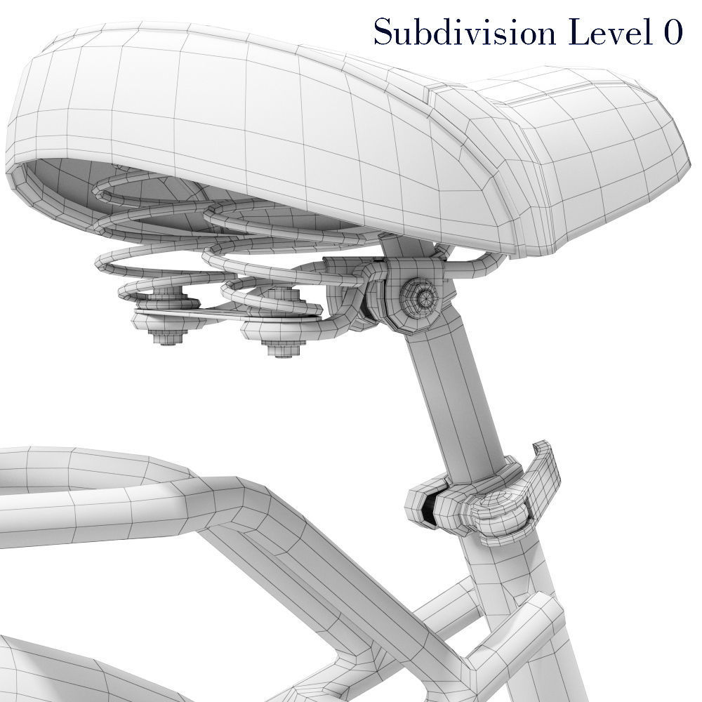 Womens Cruiser Bike with Basket 3D model_8