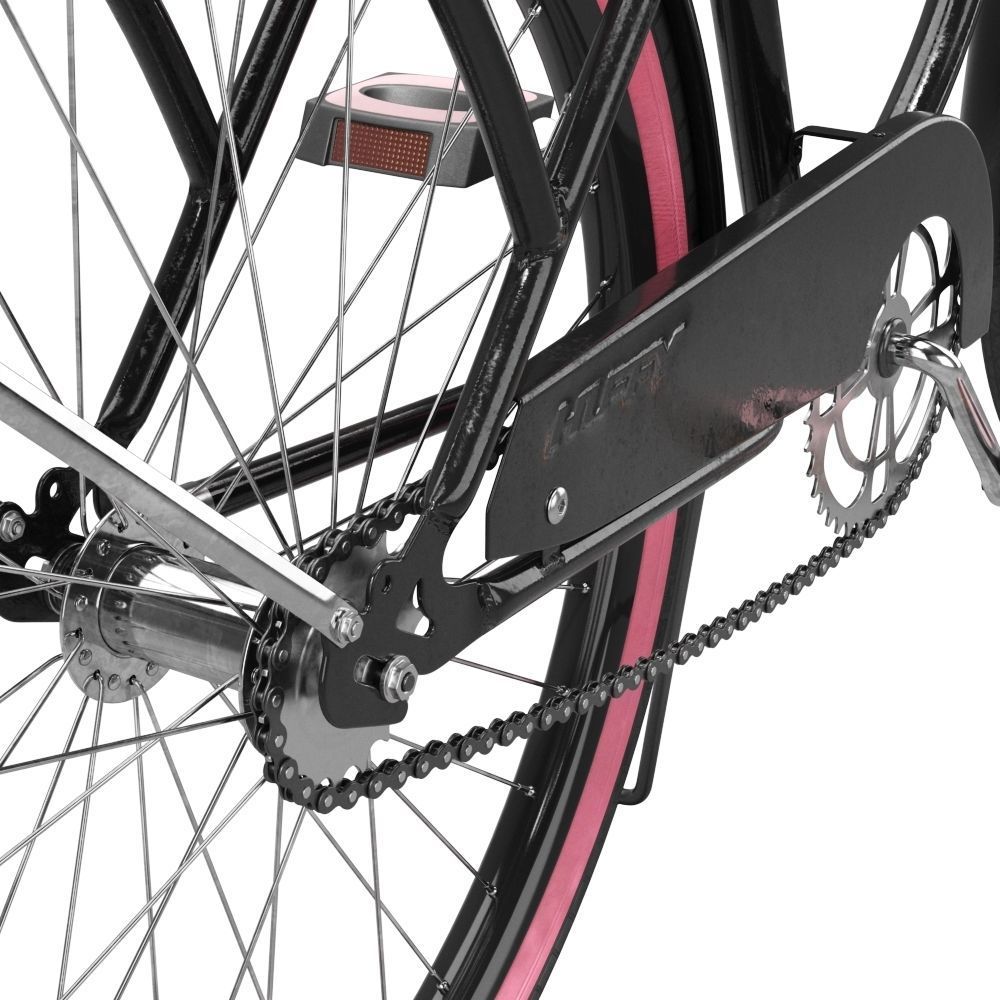 Womens Cruiser Bike with Basket 3D model_2