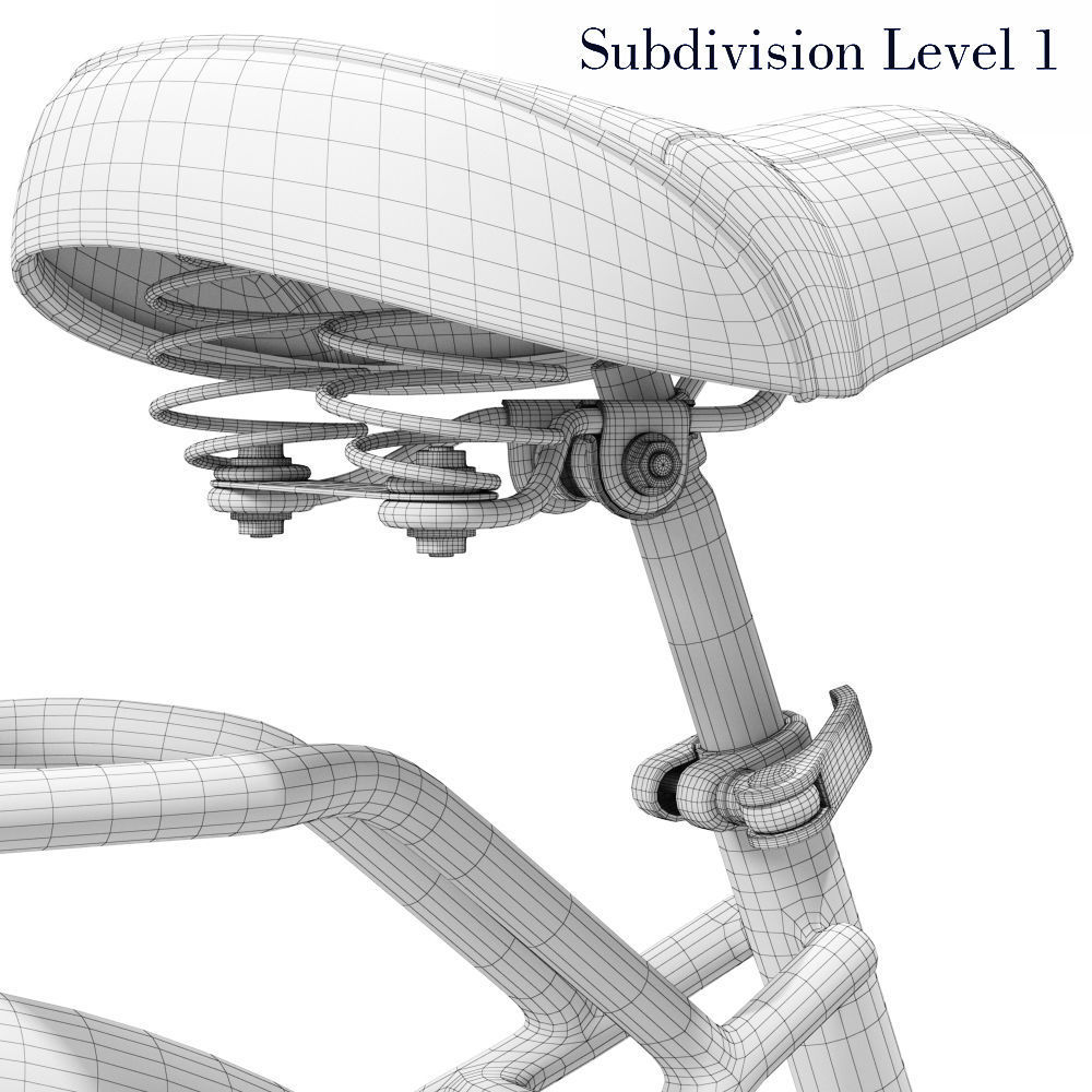 Womens Cruiser Bike with Basket 3D model_11