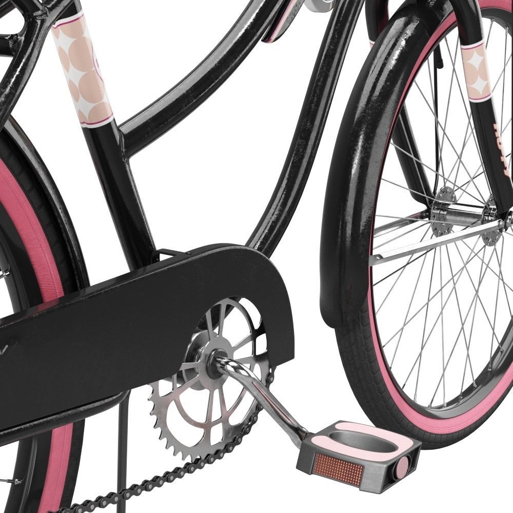 Womens Cruiser Bike with Basket 3D model_4