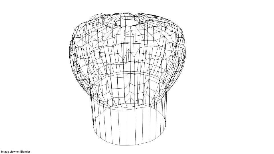 Hat - Chef Toque Type 2 3D model_3