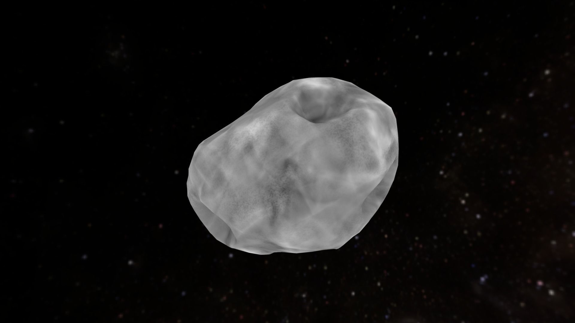 Asteroid in space Low-poly 3D model_2