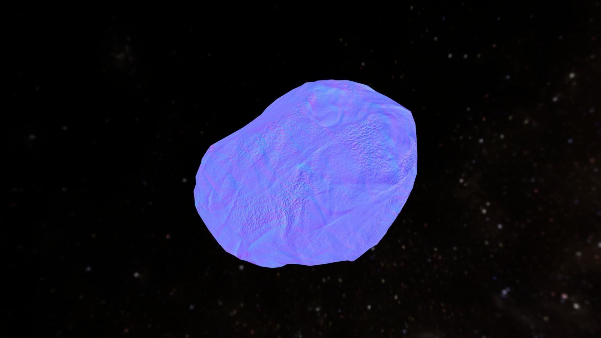 Asteroid in space Low-poly 3D model_4