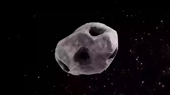 Asteroid in space Low-poly 3D model