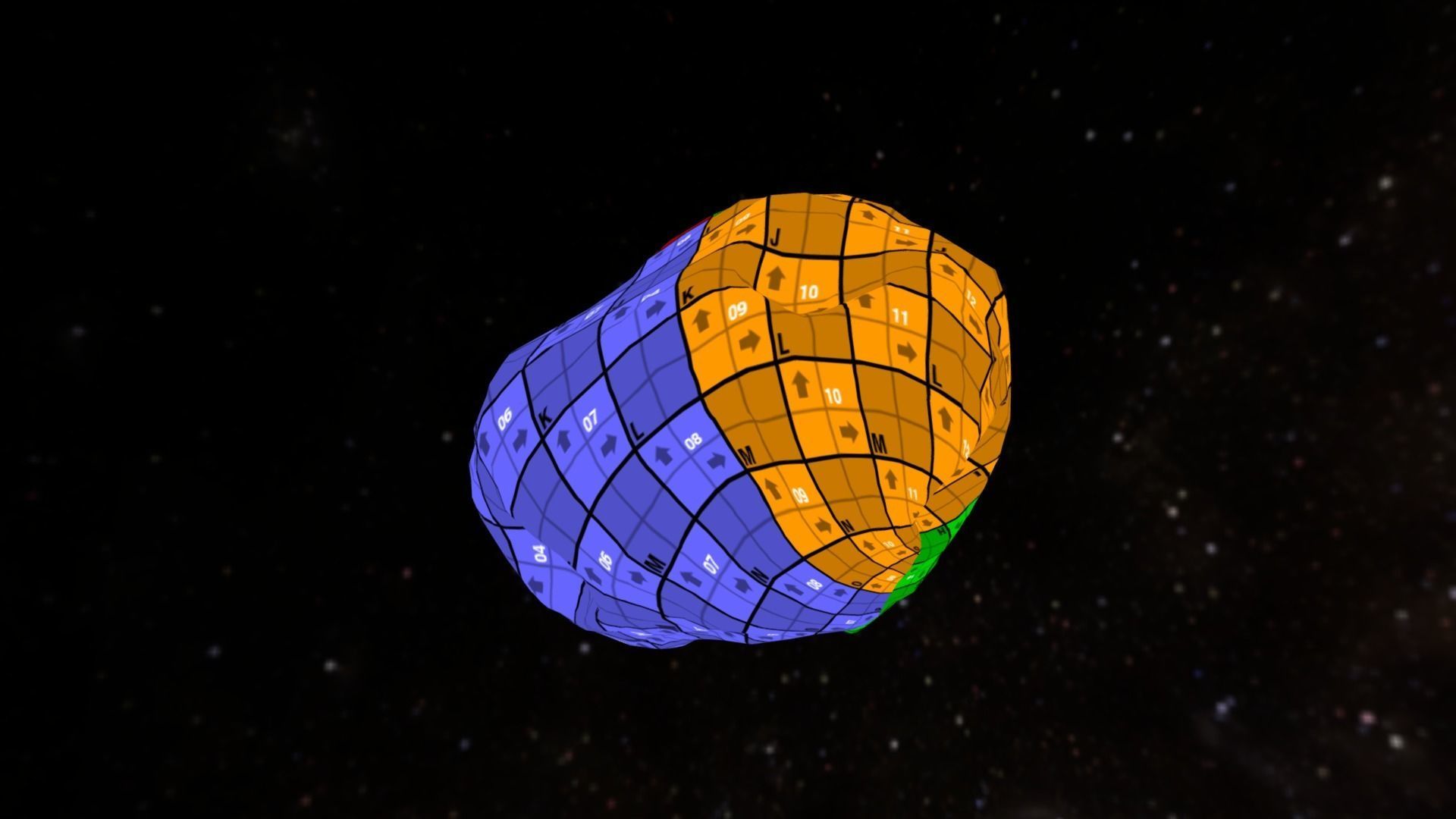 Asteroid in space Low-poly 3D model_6