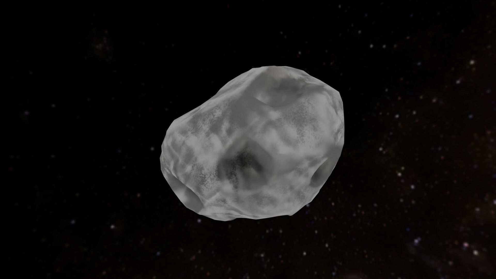 Asteroid in space Low-poly 3D model_1
