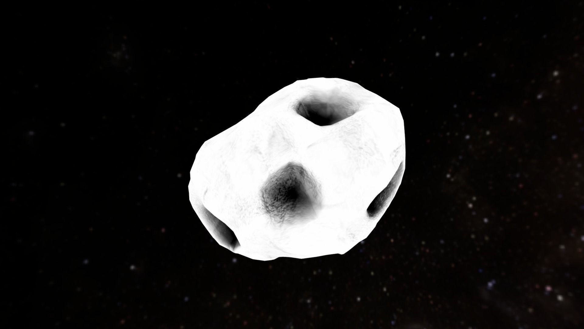 Asteroid in space Low-poly 3D model_3