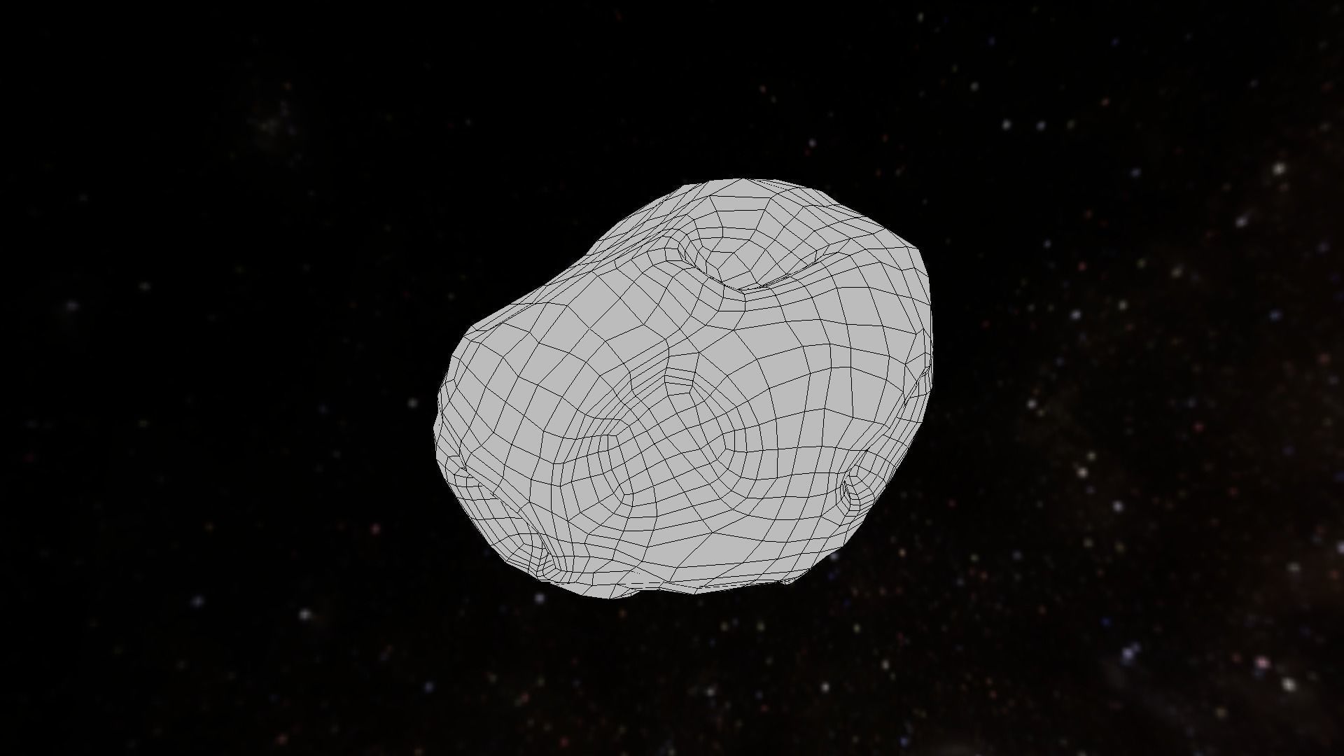 Asteroid in space Low-poly 3D model_5