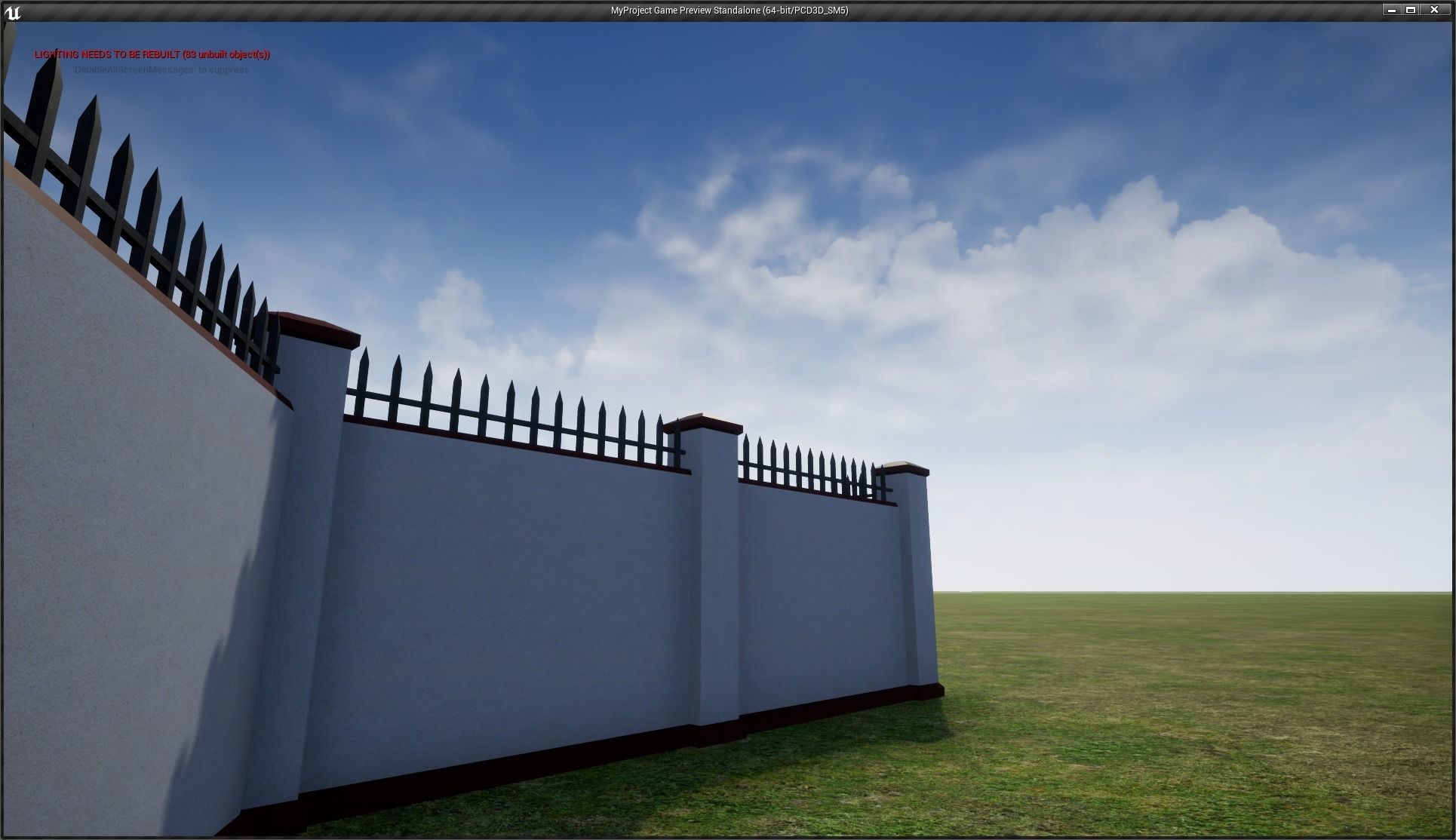 Modular Wall and Gate Low-poly 3D model_4