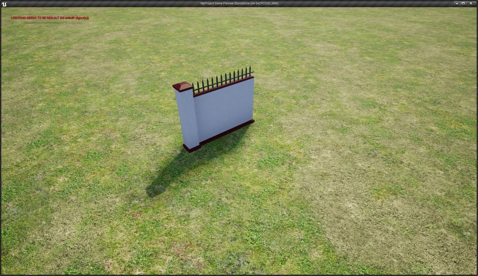 Modular Wall and Gate Low-poly 3D model_7