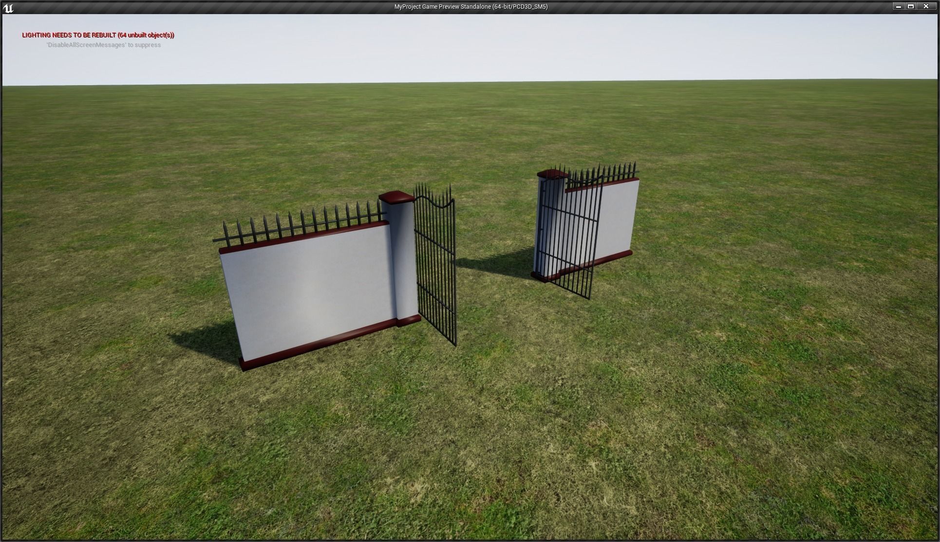 Modular Wall and Gate Low-poly 3D model_6