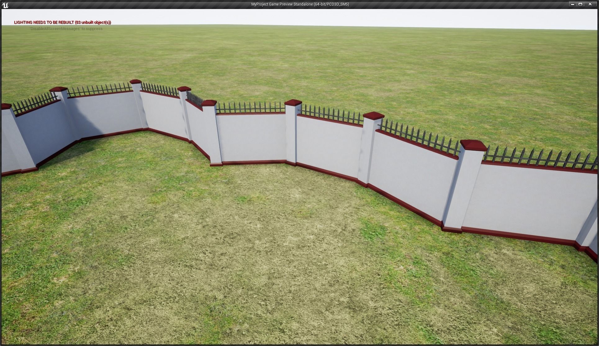 Modular Wall and Gate Low-poly 3D model_5