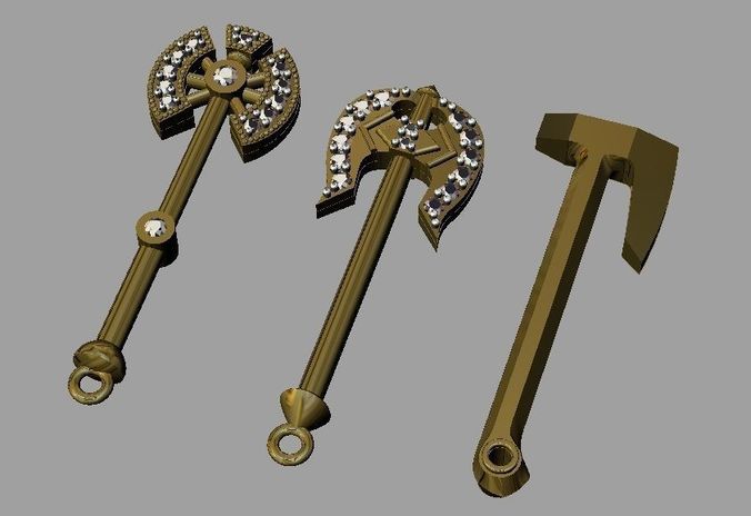 Axe pendants 3D print model