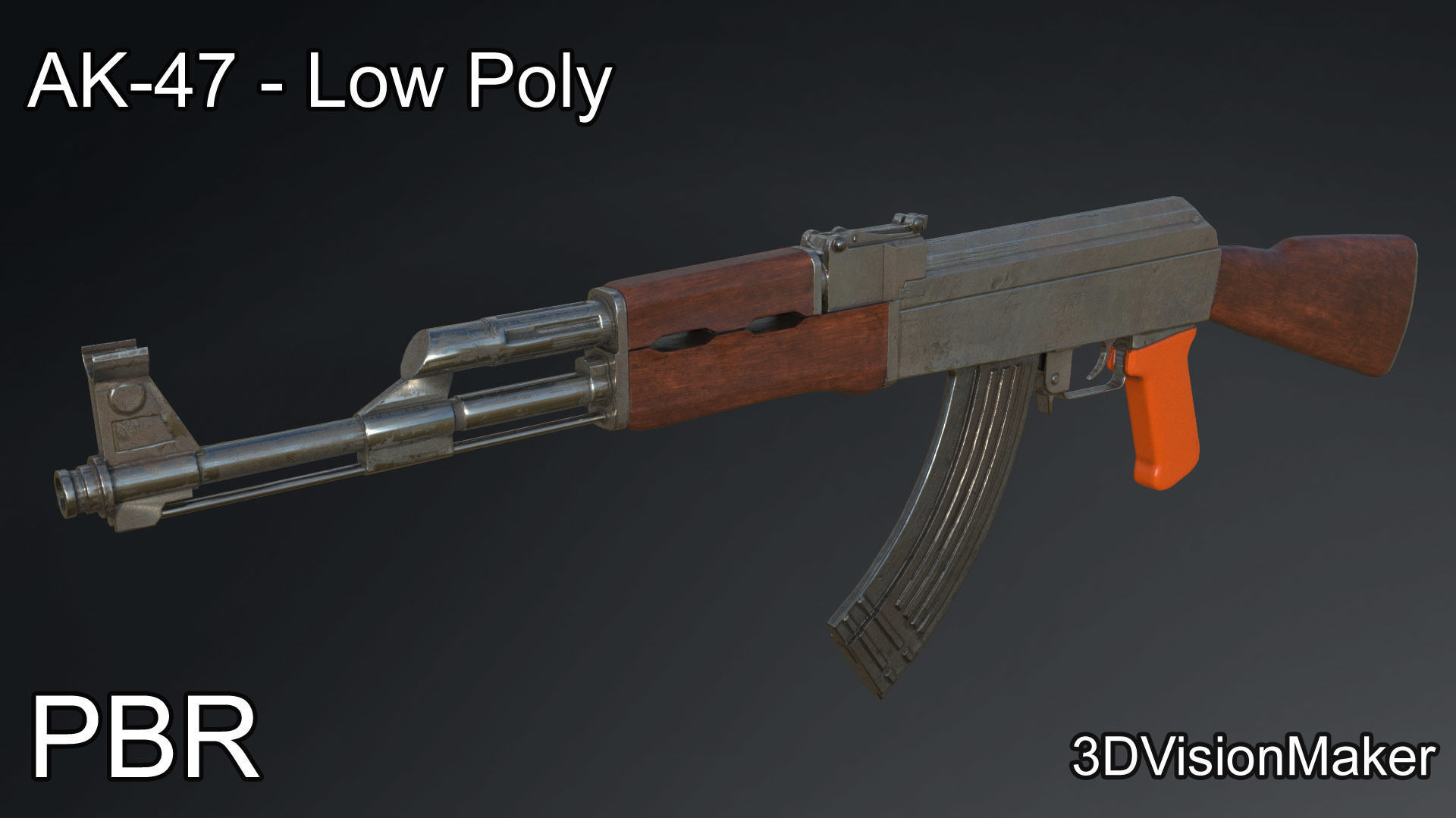 AK-47 Low Poly Low-poly 3D model_3
