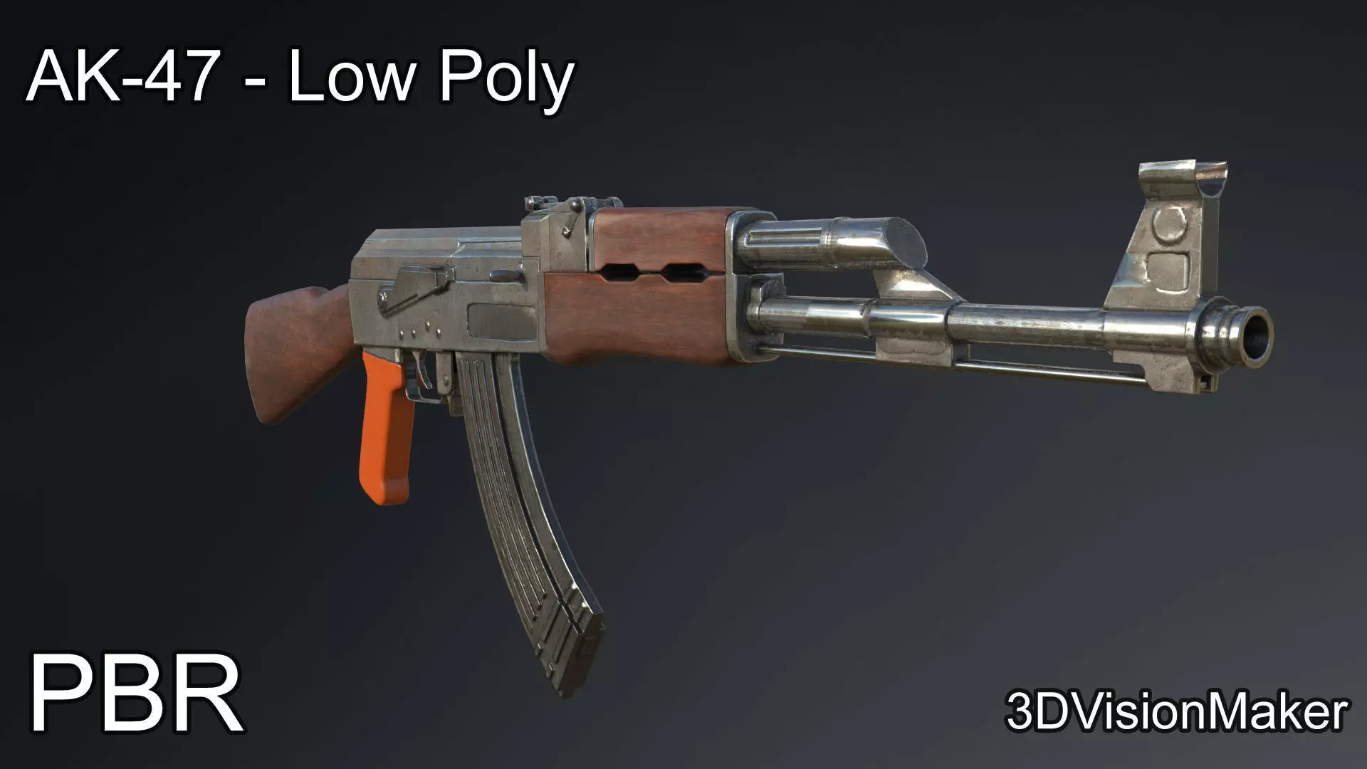 AK-47 Low Poly Low-poly 3D model_0