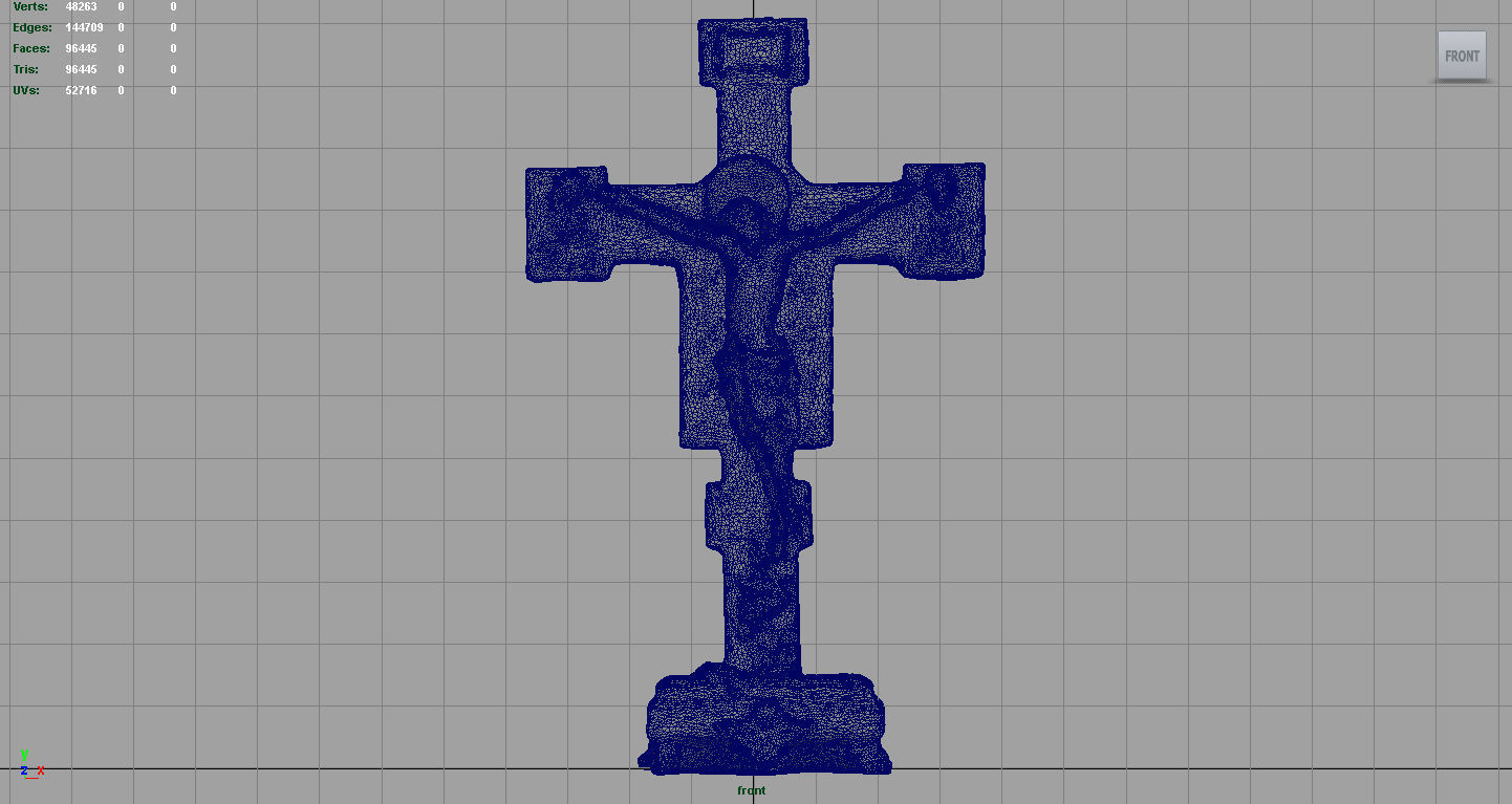 Crucifix jesus on cross Low-poly 3D model_8