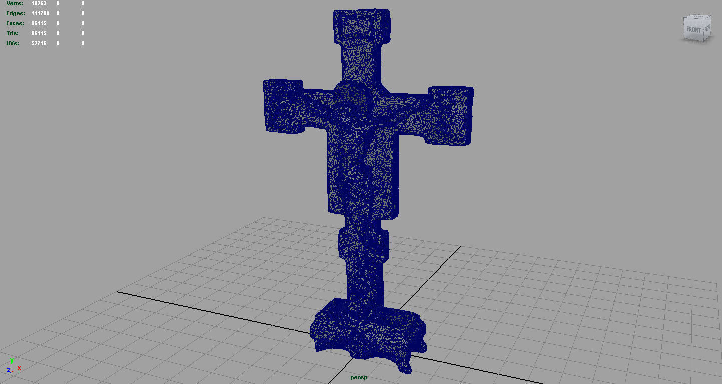 Crucifix jesus on cross Low-poly 3D model_4