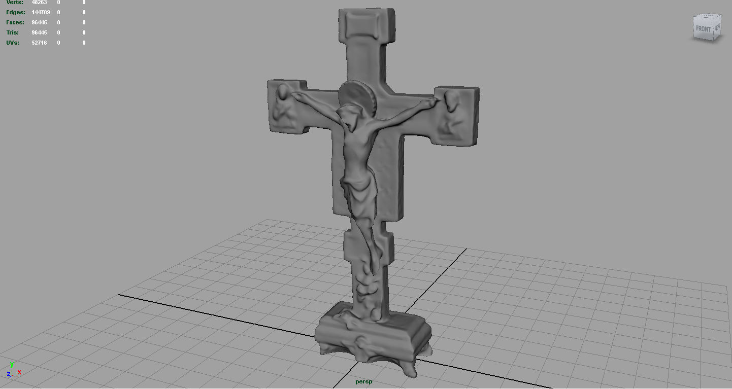 Crucifix jesus on cross Low-poly 3D model_2