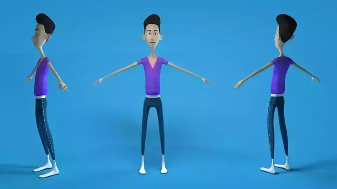 Cartoon Boy Rigged 3D model