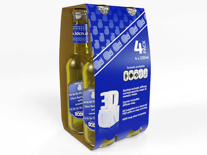 4 pack beer carrier 330ml 3D model