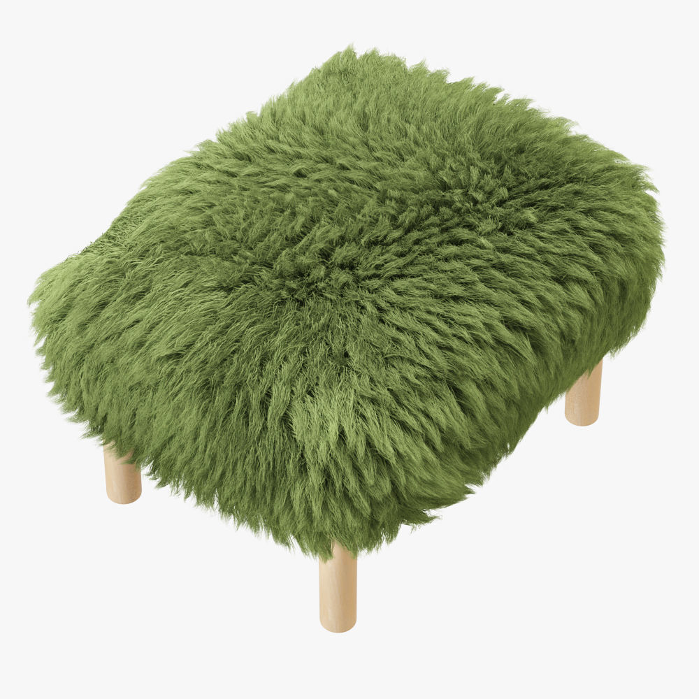 Bronwen Sheepskin Footstool 3D model_2