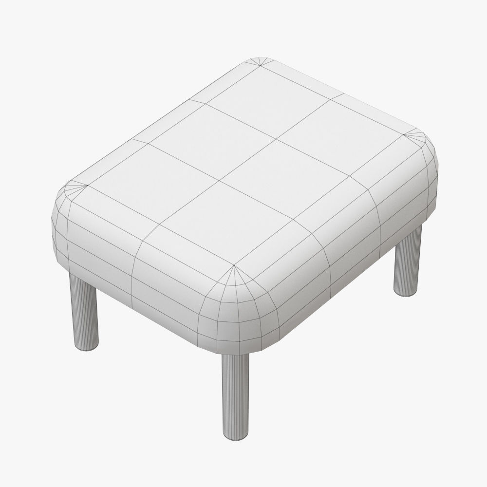Bronwen Sheepskin Footstool 3D model_4